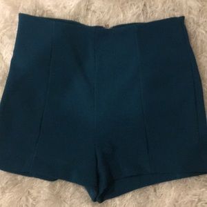 teal tight disco shorts